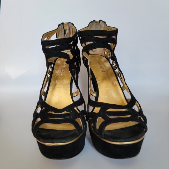 Nine West Platform Stiletto Heel – black suede 8M. - Picture 2 of 10